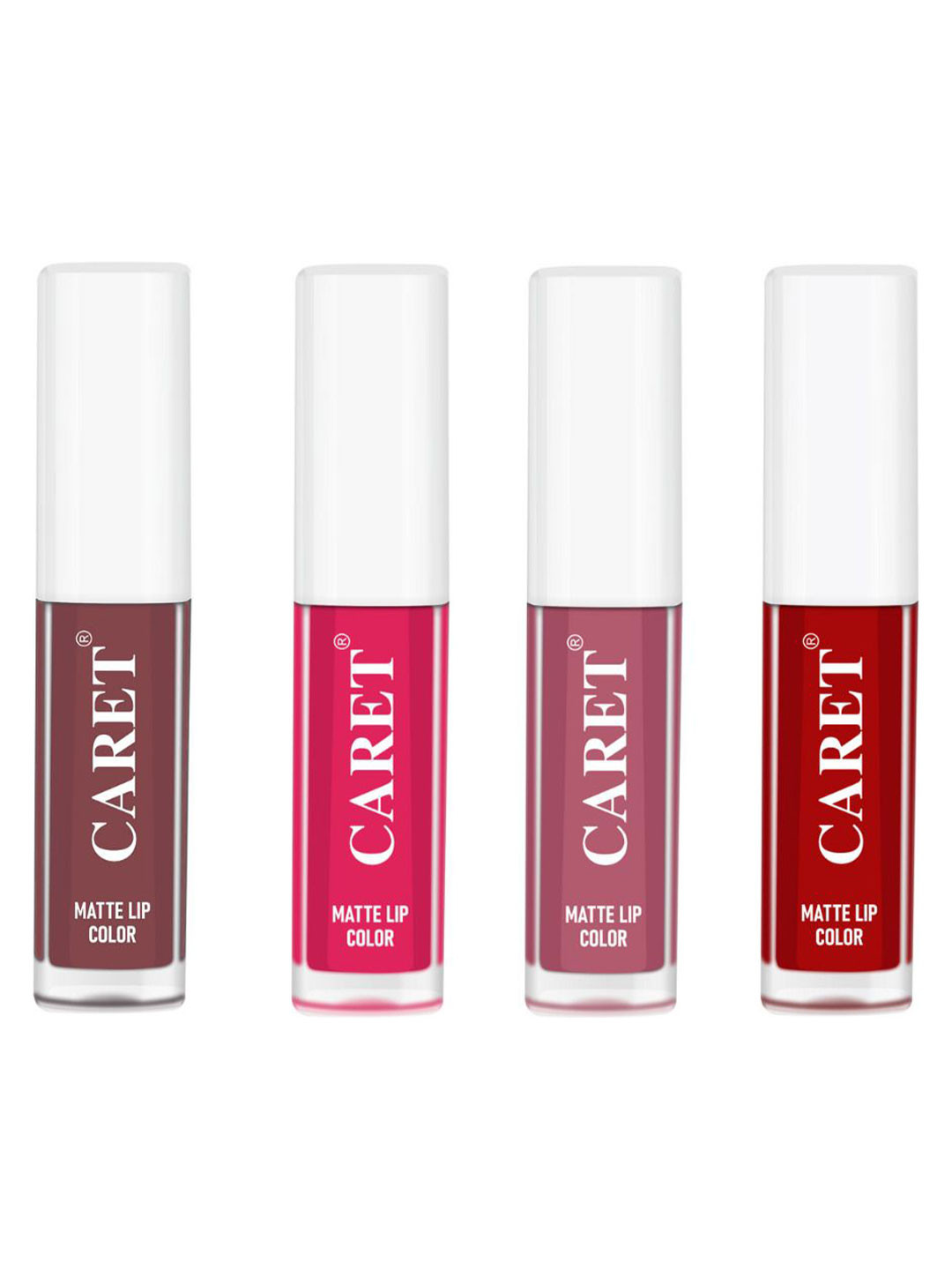 CARET ORGANIC Set Of 4 Super-Pigmented Liquid Matte Lipsticks - 8 ml - 1 - 4 - 2 - 3