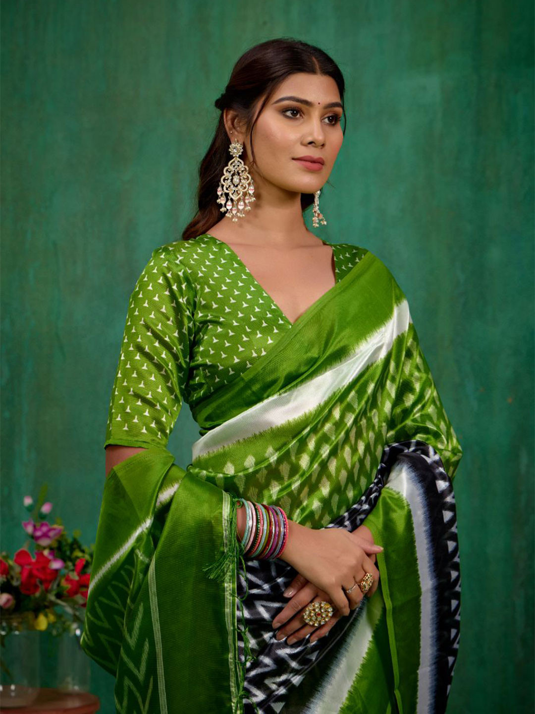 Sangria Printed Mysore Silk Saree With Blouse Piece