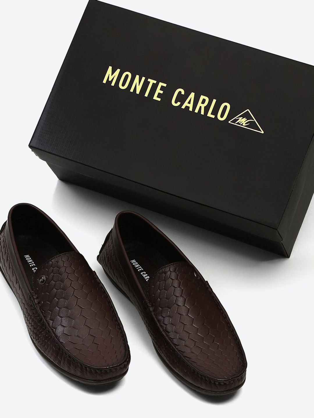 Monte Carlo Mens Brown Micro Fibre Slip On Loafers