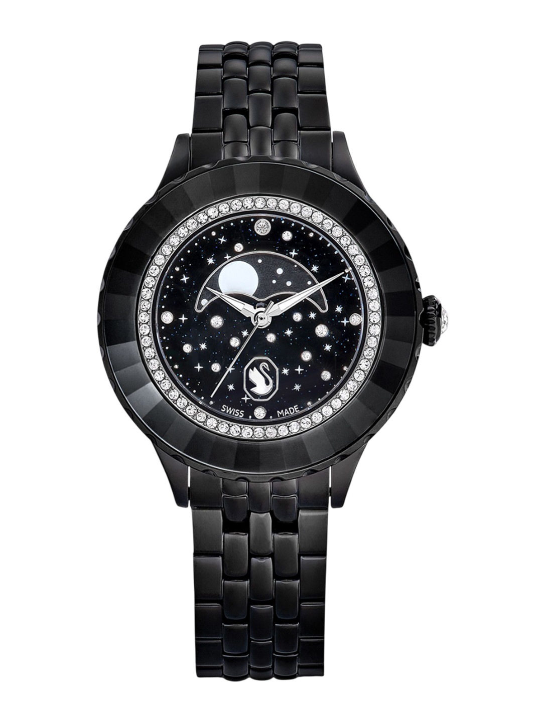 SWAROVSKI Women Analogue Watch OCTEA MOON:MB PBK/BLACK/PBK