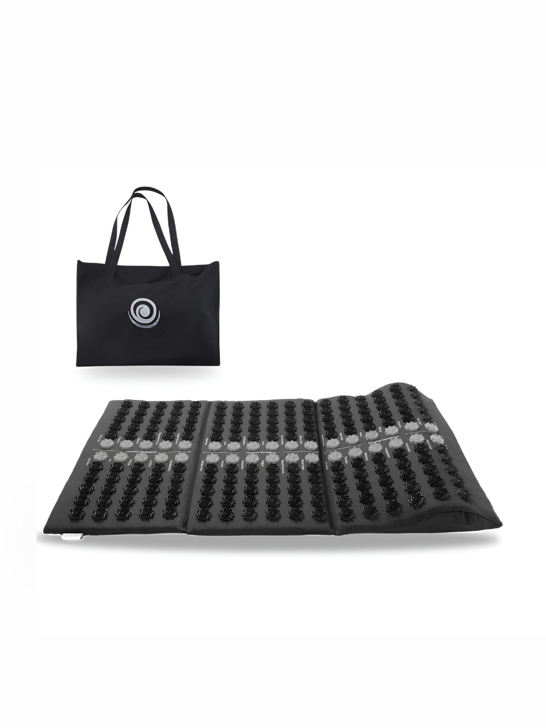 Core Asana Black & Grey Self-Design Cotton Yoga Mat