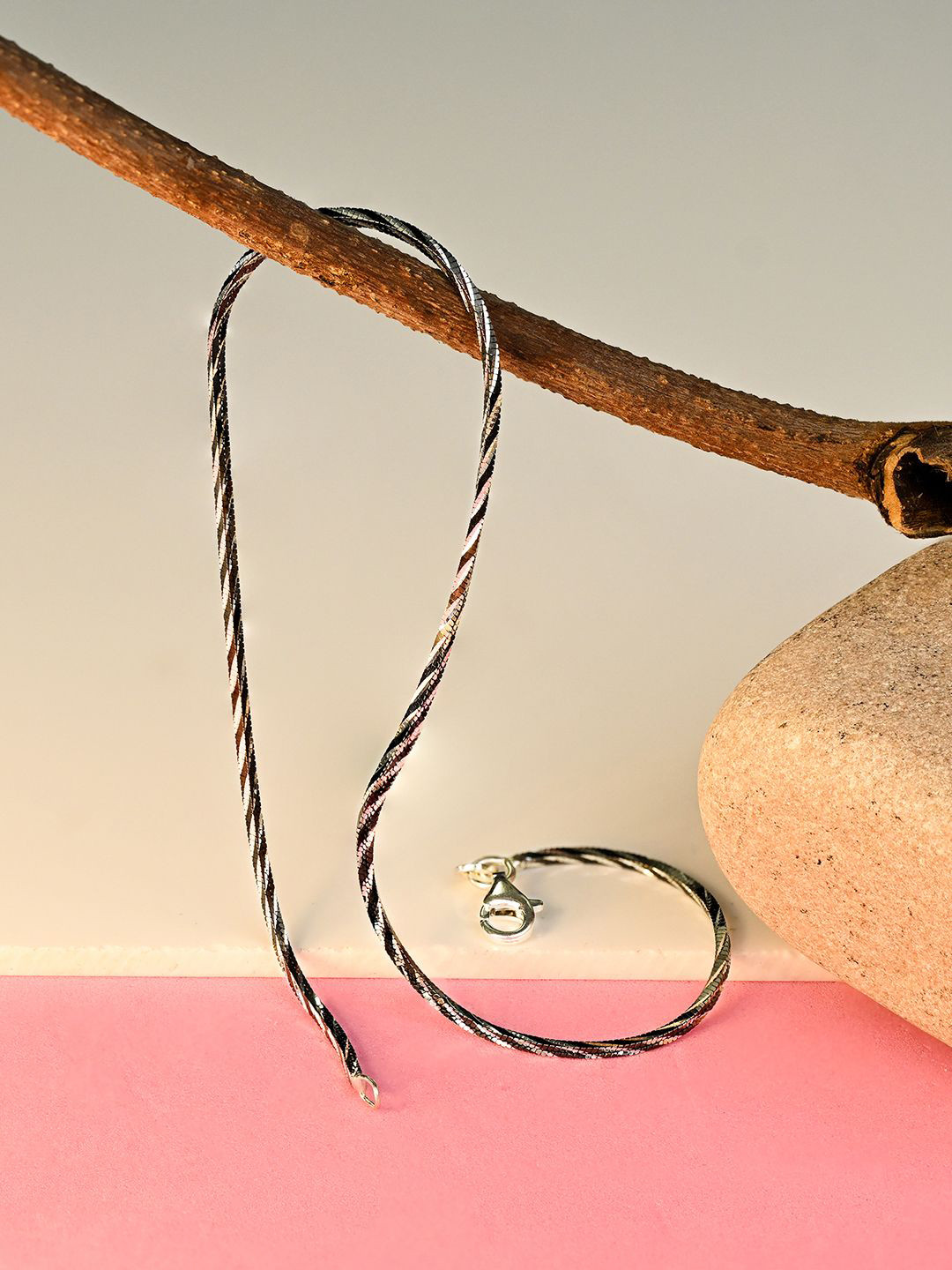 TOUCH925 925 Sterling Silver Twisted Anklet