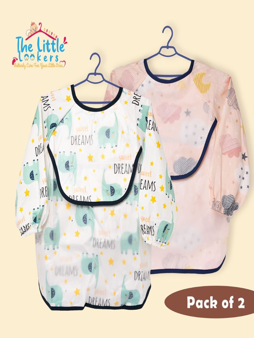 The Little Lookers Pack of 2 Infant Printed Bibs - 8-24 Months