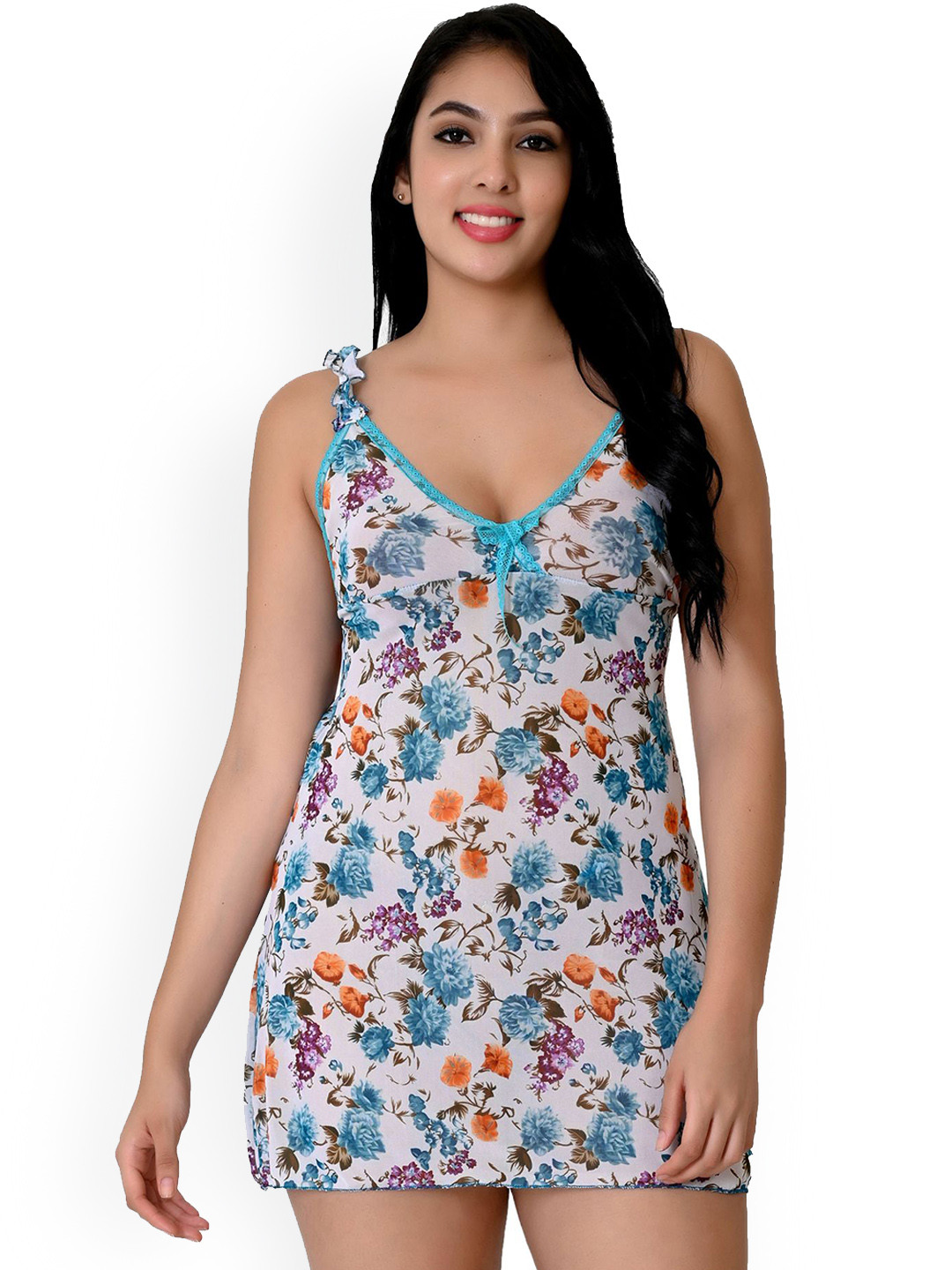 chia fashions Women Floral Printed Sweat Nightdress