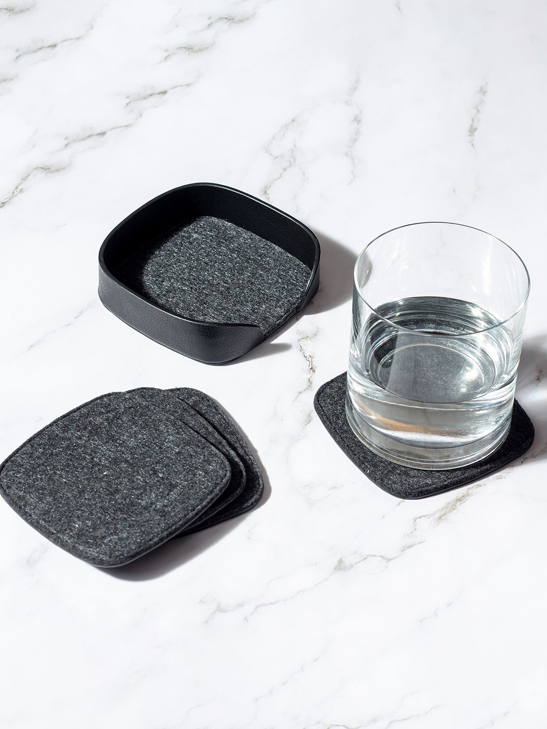 DailyObjects Grey 5 Pieces Squircle Felt Coasters