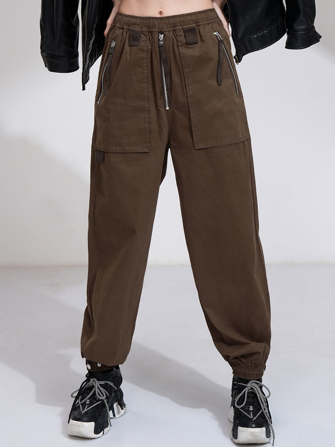 Tokyo Talkies Women Elastic Closures Parachute Jogger