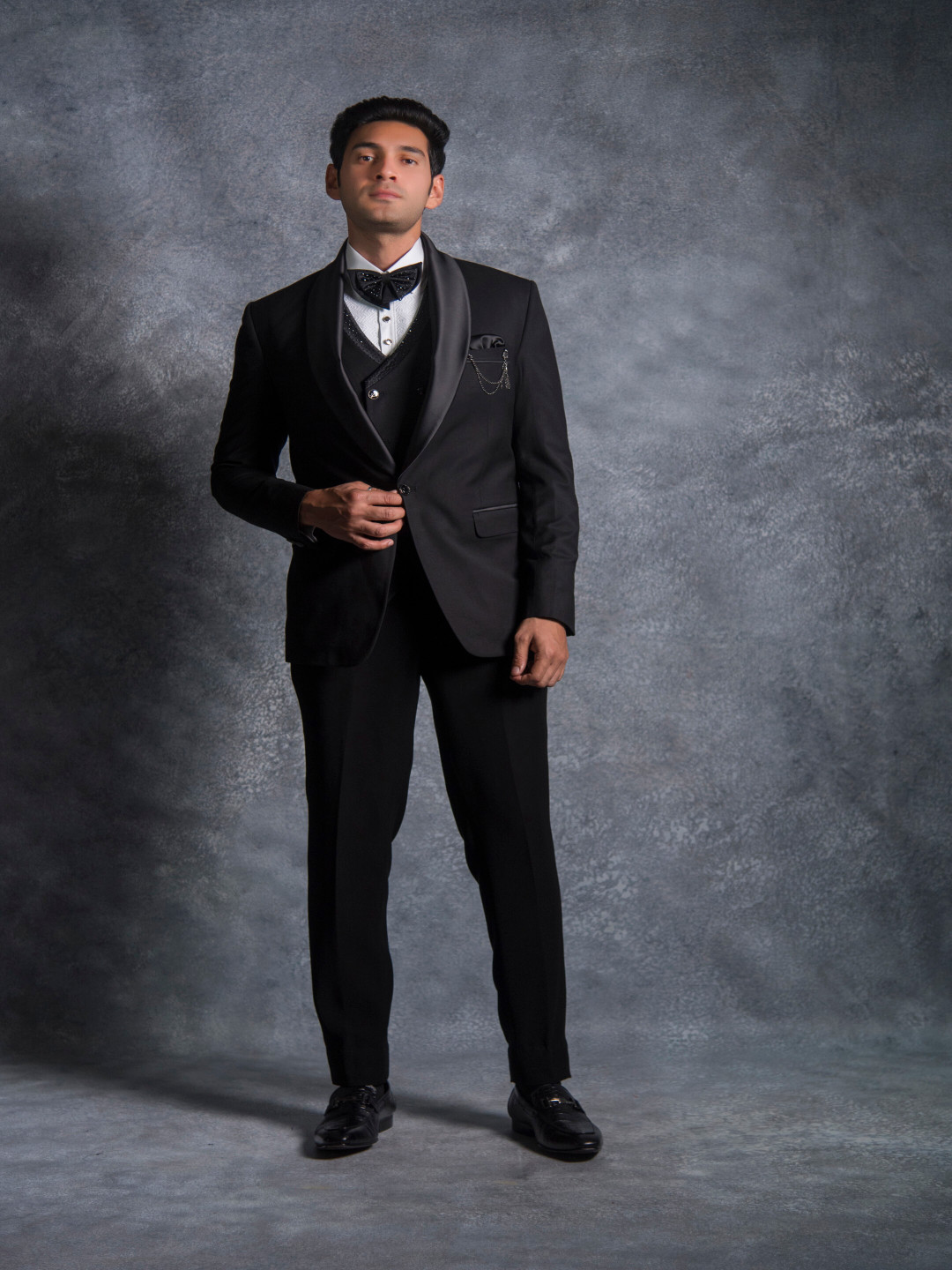 Denis Parkar Men Single-Breasted Five-Piece Formal Suit