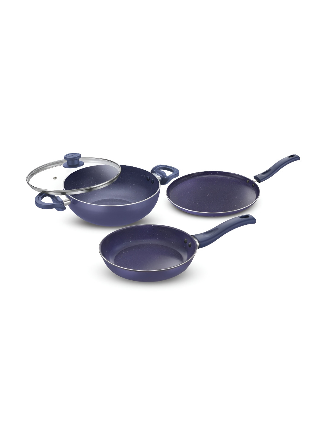 Prestige Blue 4 Pieces Ceramic Induction Base Non-Stick Cookware Set