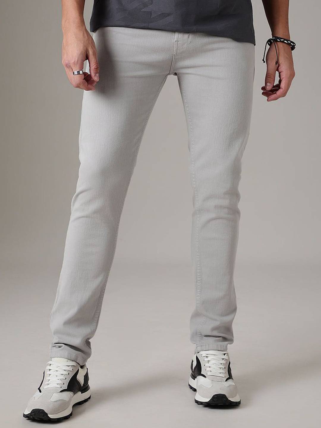 Banana Club Men Light Grey Slim Fit Denim Jeans