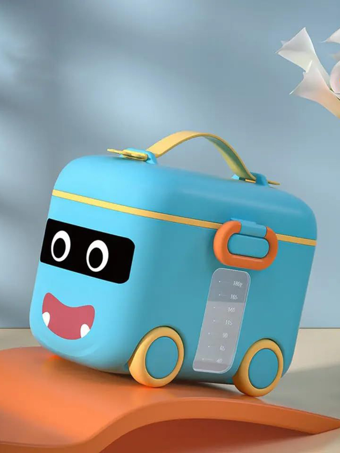 The Little Lookers Kids Blue & Yellow Spoon & Storage Container