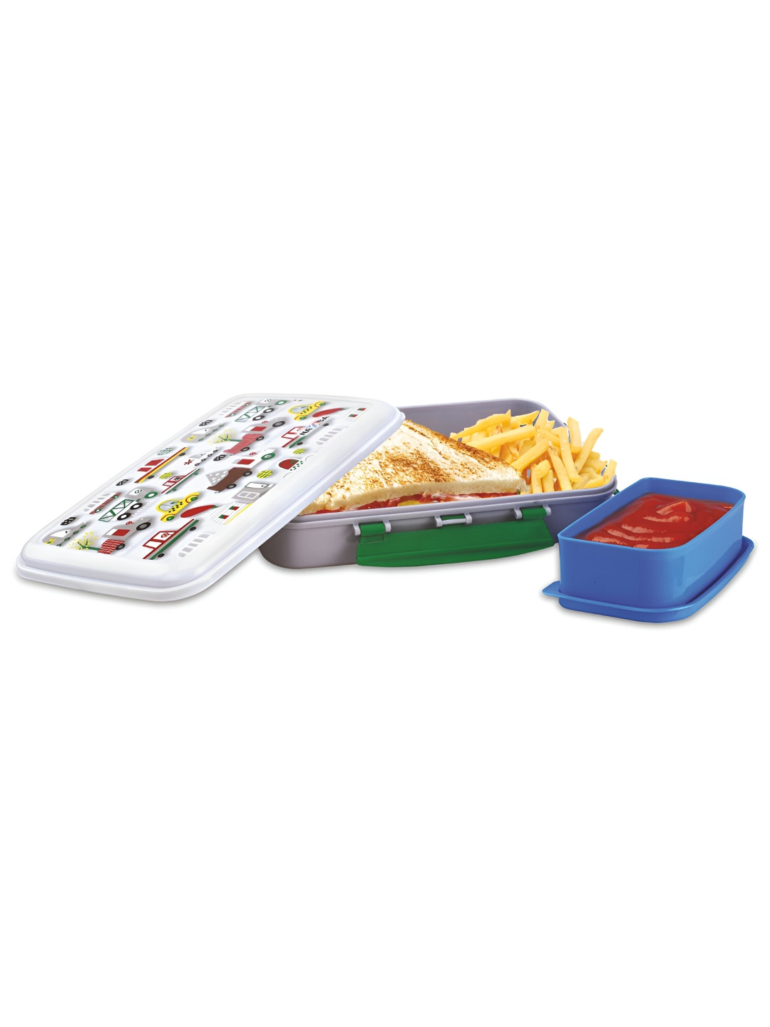 Nayasa On The Go DLX Airtight Leakproof BPA Free 2PCs Lunch Box With Spoon and Fork