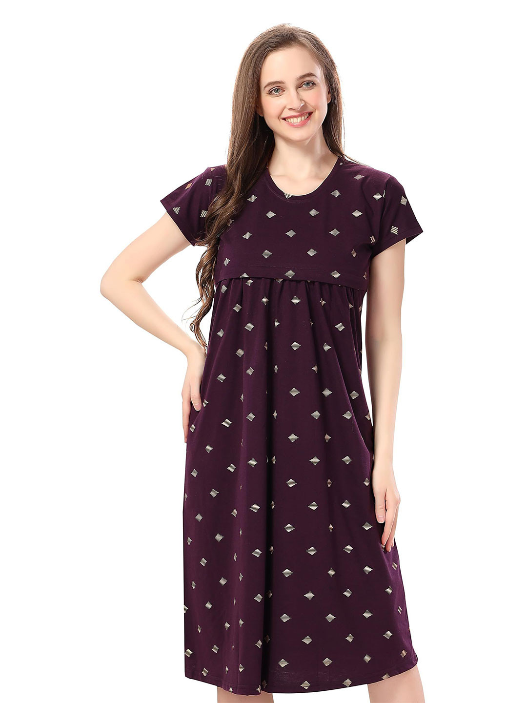 TIGYWIGY Women Cotton Maternity Nightdress