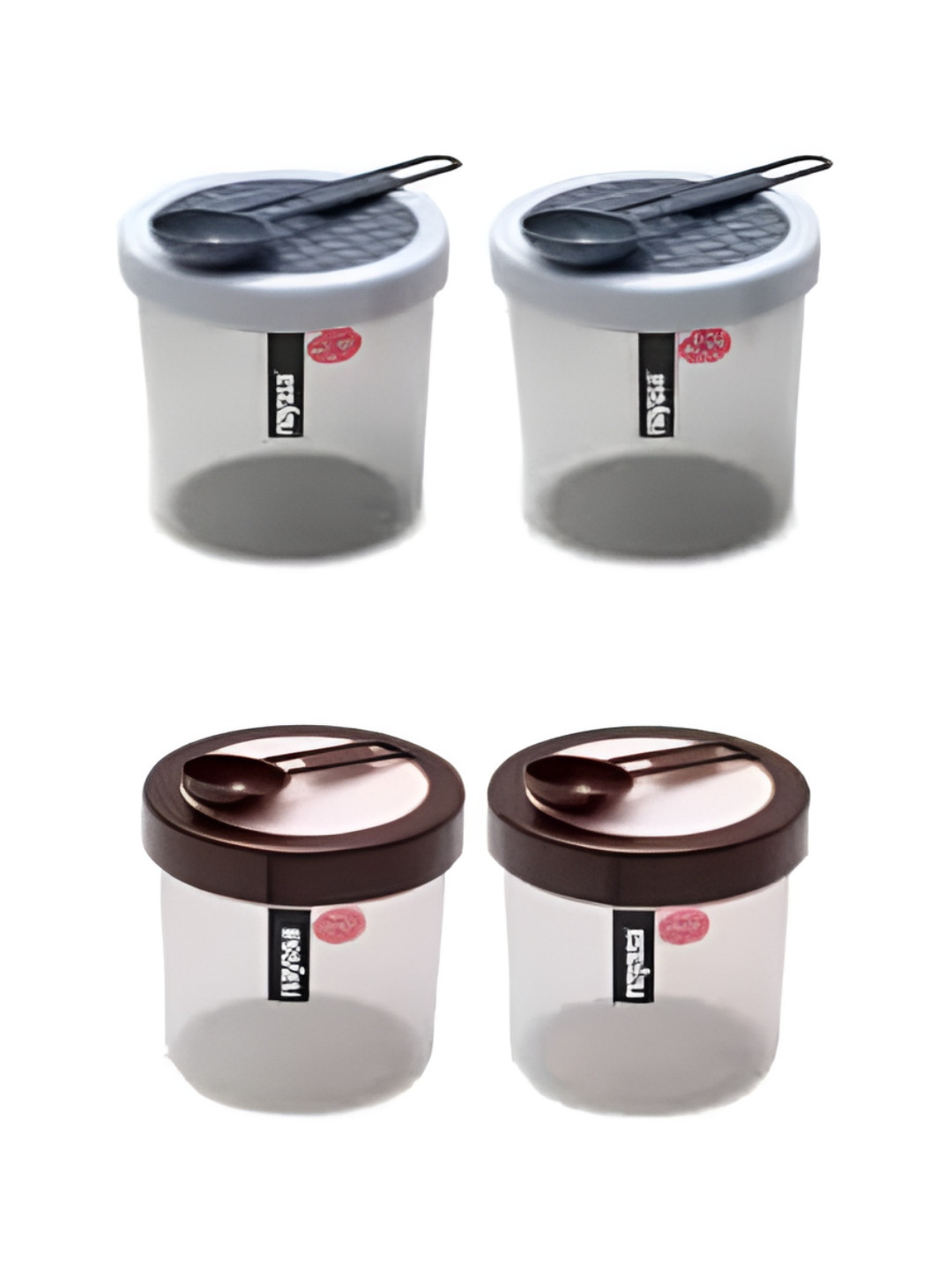 Nayasa Retro Grey Plastic Air Tight 4 Piece Clip-On Canister-250ml