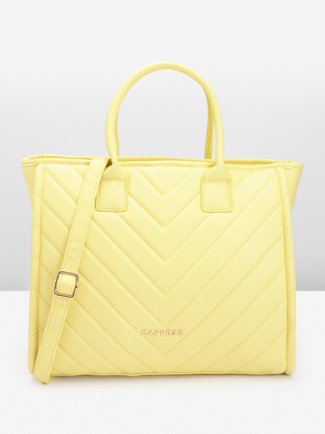 Caprese Riko Women Yellow Medium Tote Bag
