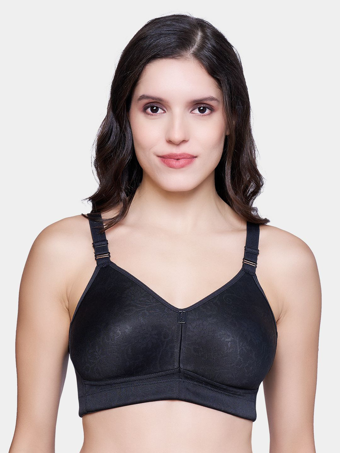 Trylo TrueFit Women  Front Jacquard Lace & Inside Interlock Fabric Full Coverage Bra