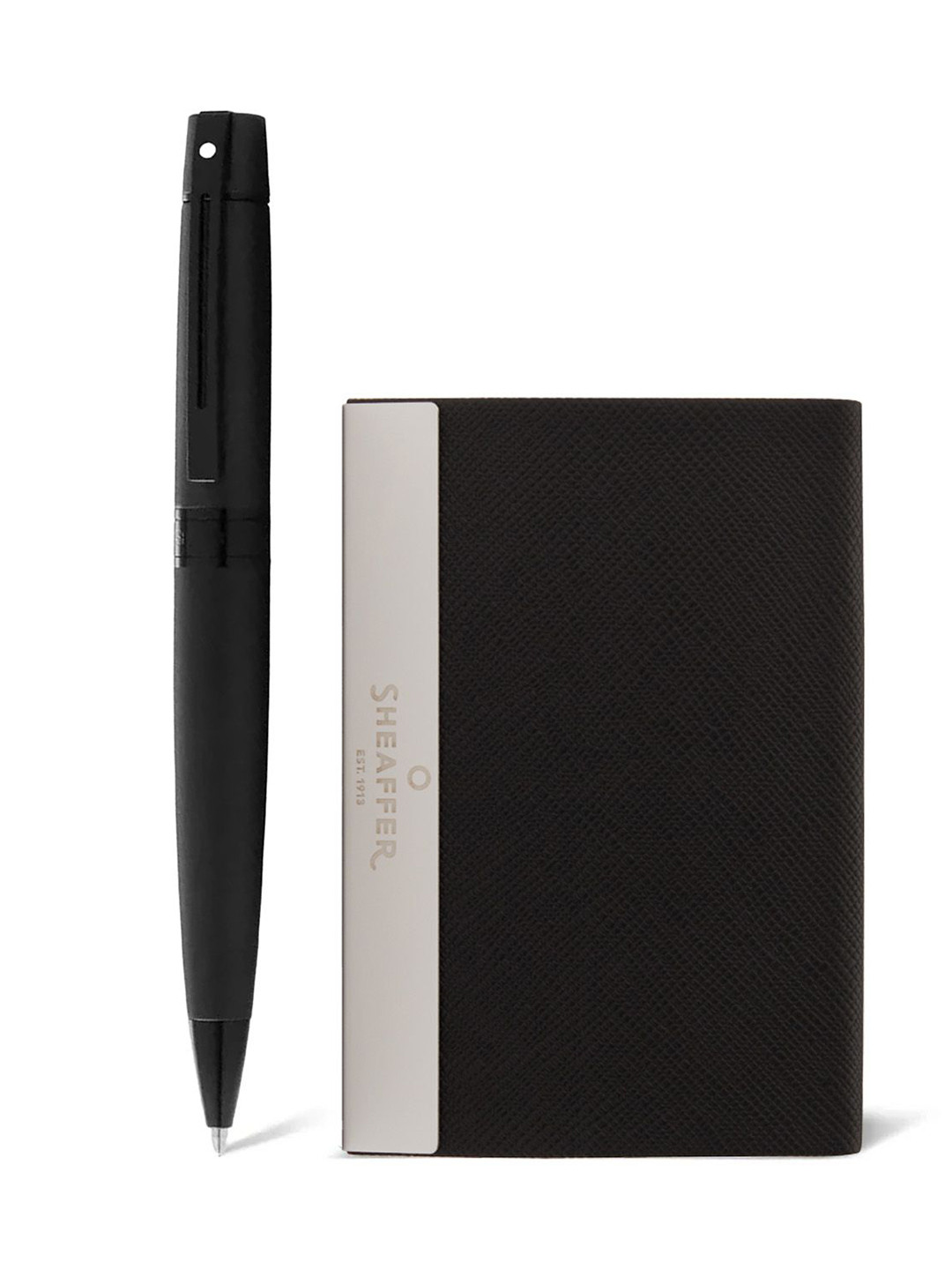 Sheaffer Black with Black Trim G9343 Ballpoint Pen with Business Card Holder Giftset