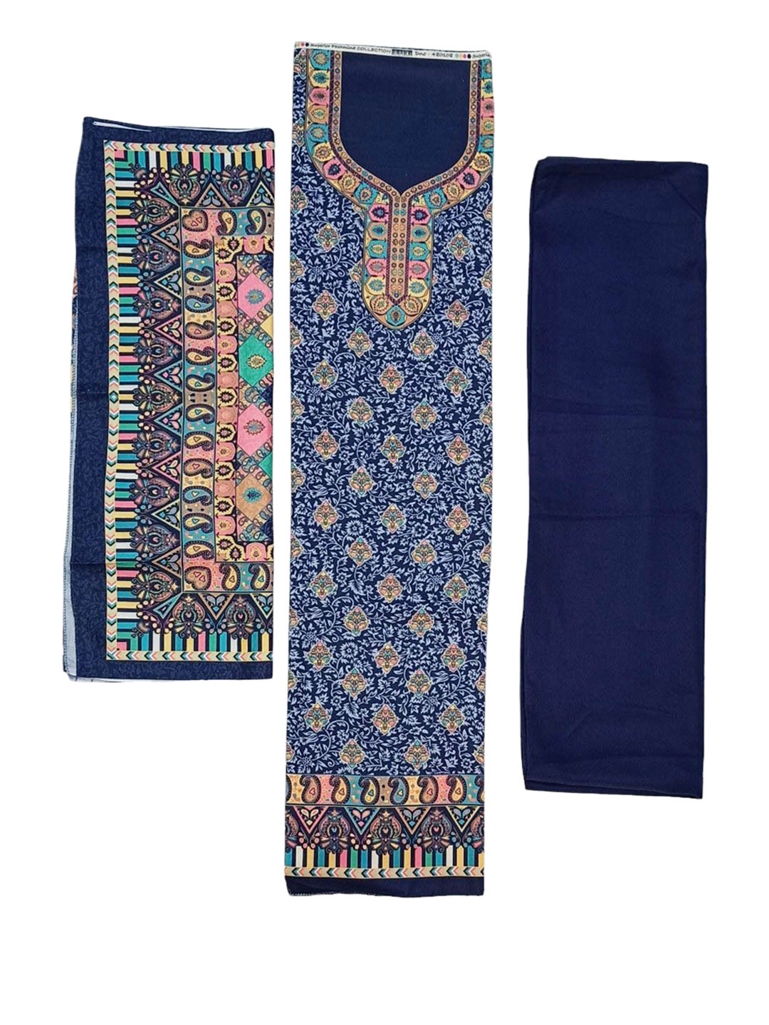 Vrinde Unstitched Printed Pashmina Wool Dress Material