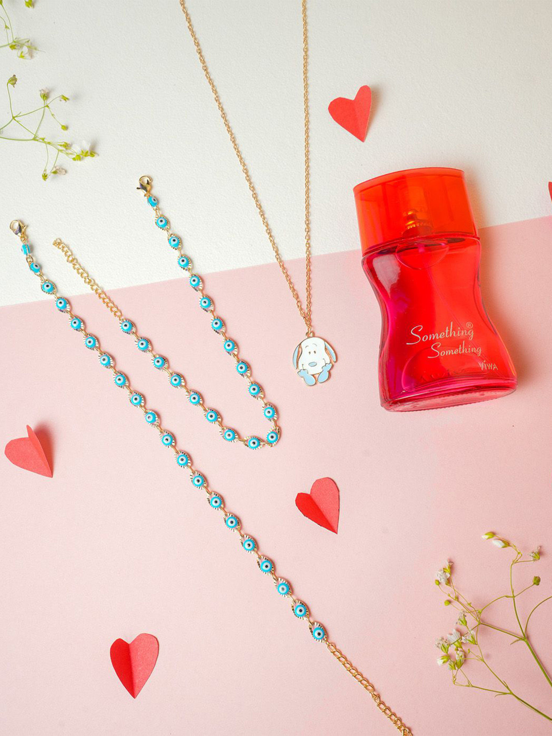 VIRAASI Set Of 3 Valentine Perfume With Chain And Bracelet