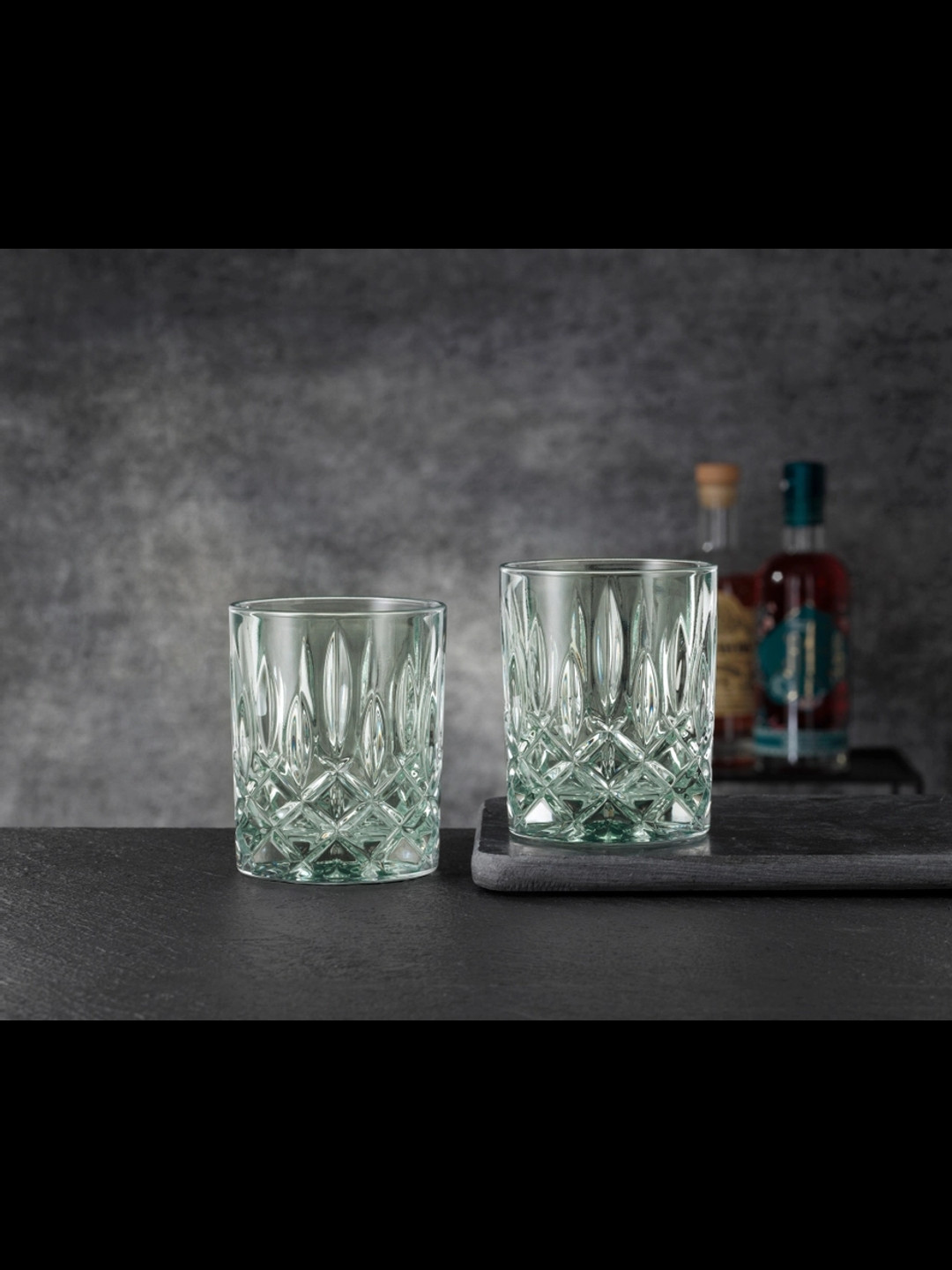 Nachtmann Noblesse Green & Transparent 2 Pieces Textured Mint Whisky Glasses