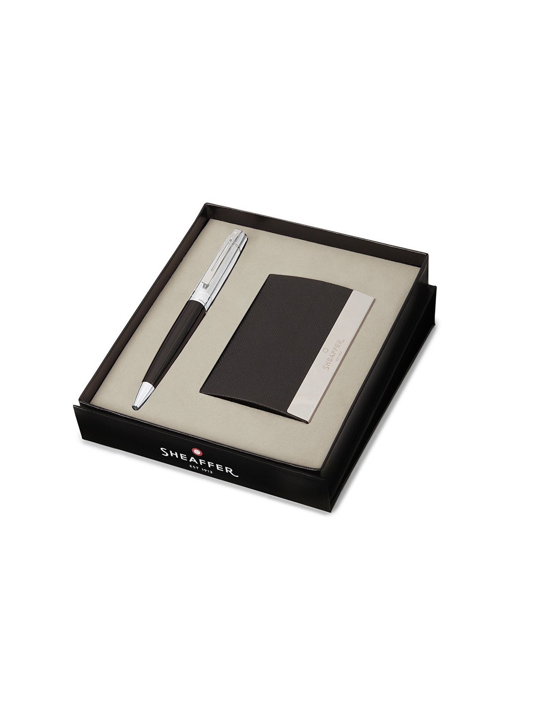 Sheaffer Black with Chrome Trim G9314 Gift300 Ballpoint Pen with Business Card Holder