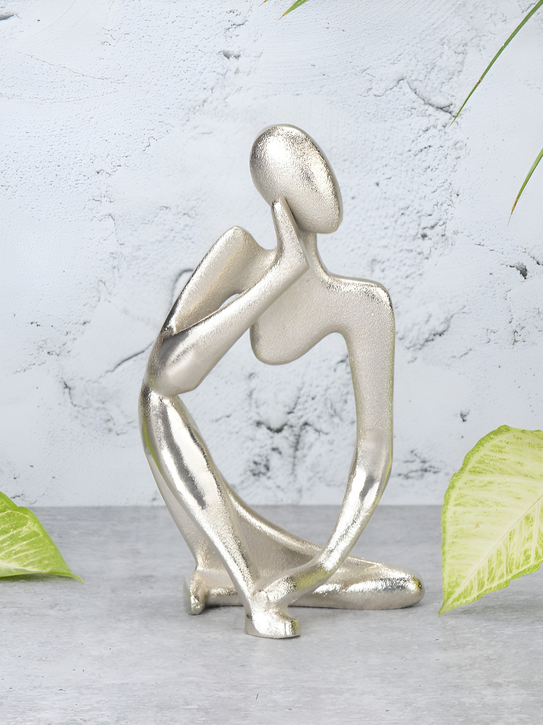 Maison Modern Silent Observer Silver Metal Metallic Living Room Medium Showpiece - 10.8 Inches