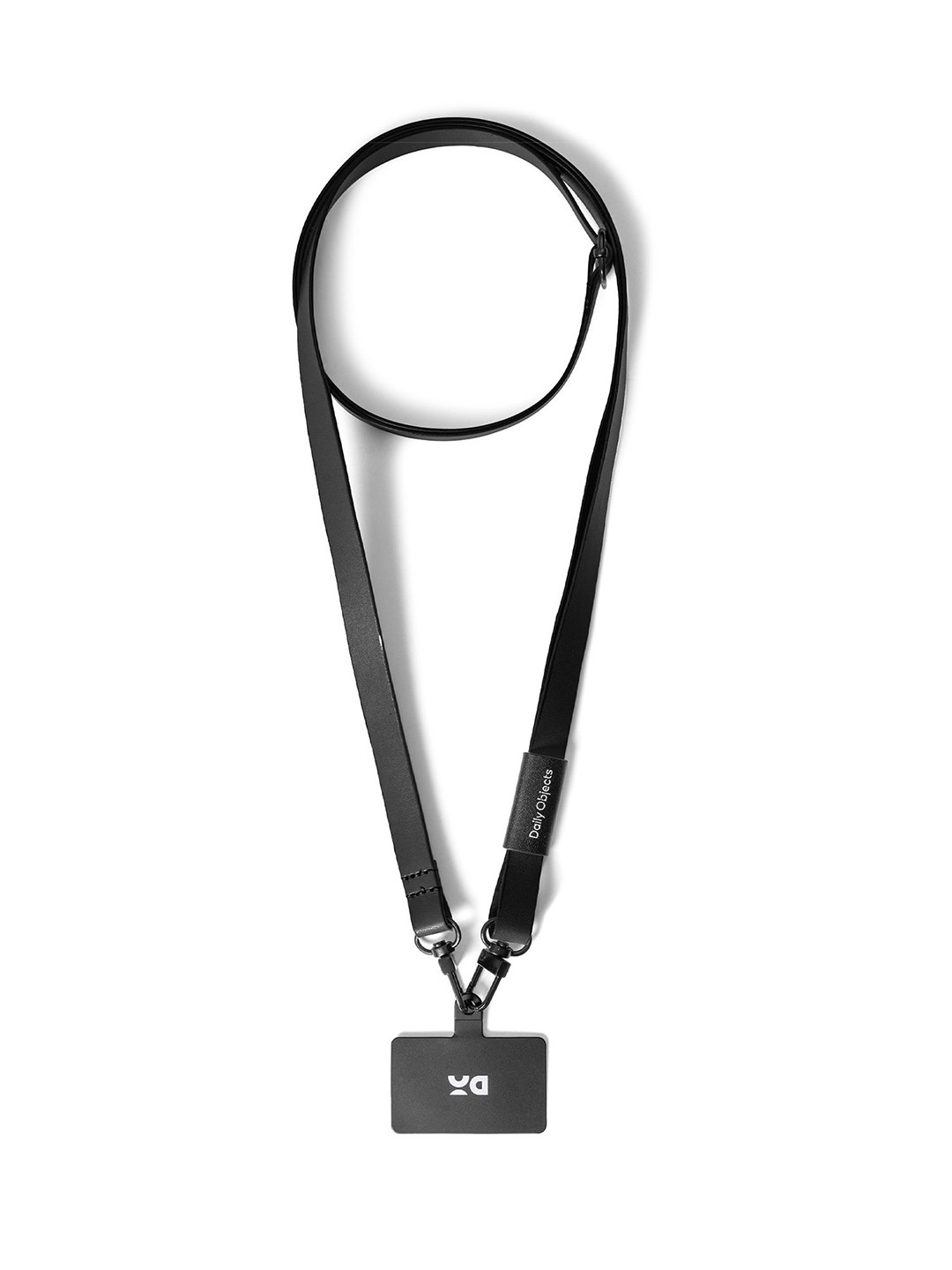 DailyObjects Black Leatherite Crossbody Phone Lanyard Strap