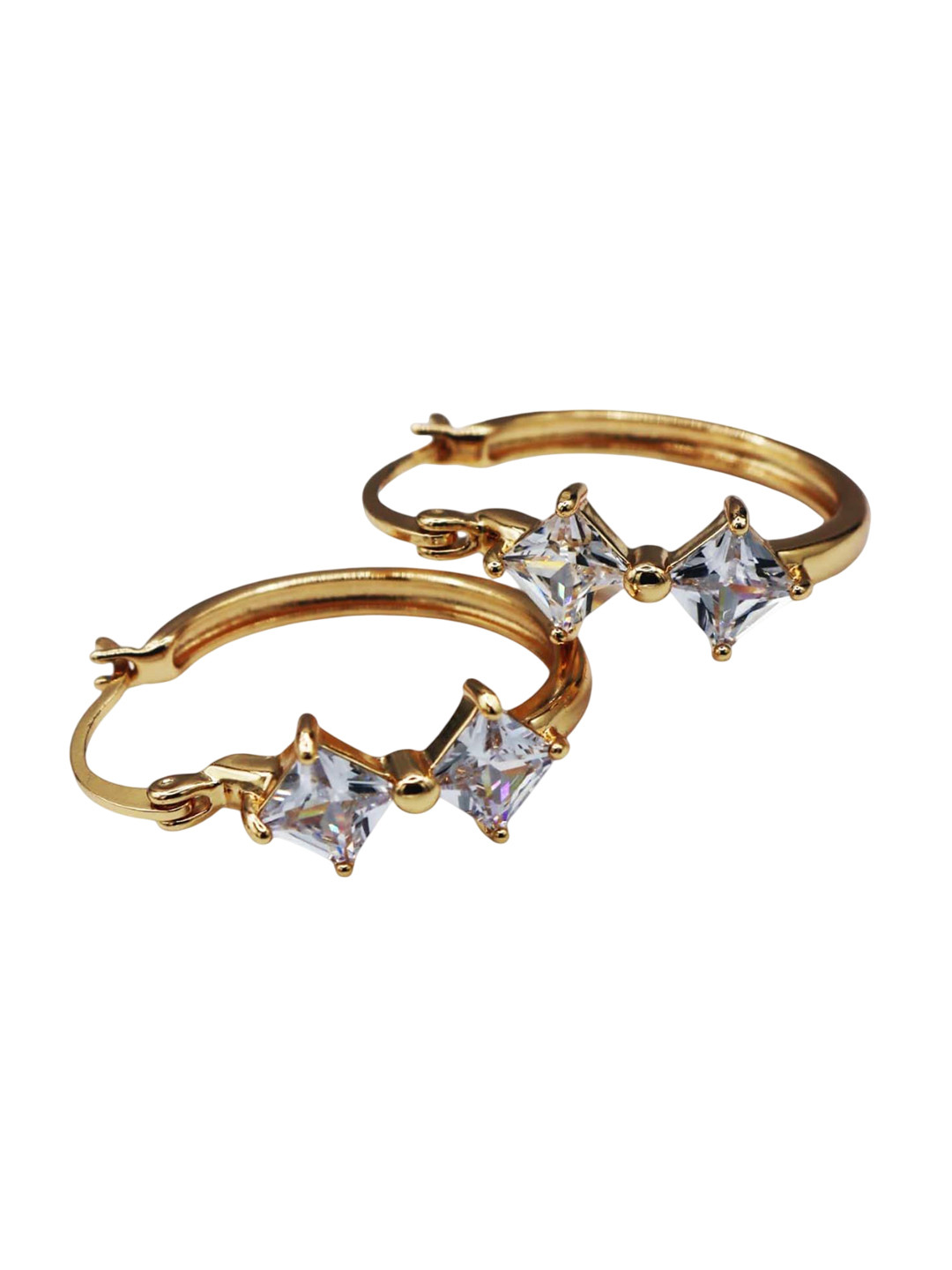 ISHI New York Rose Gold-Plated Aurora Shine Hoops