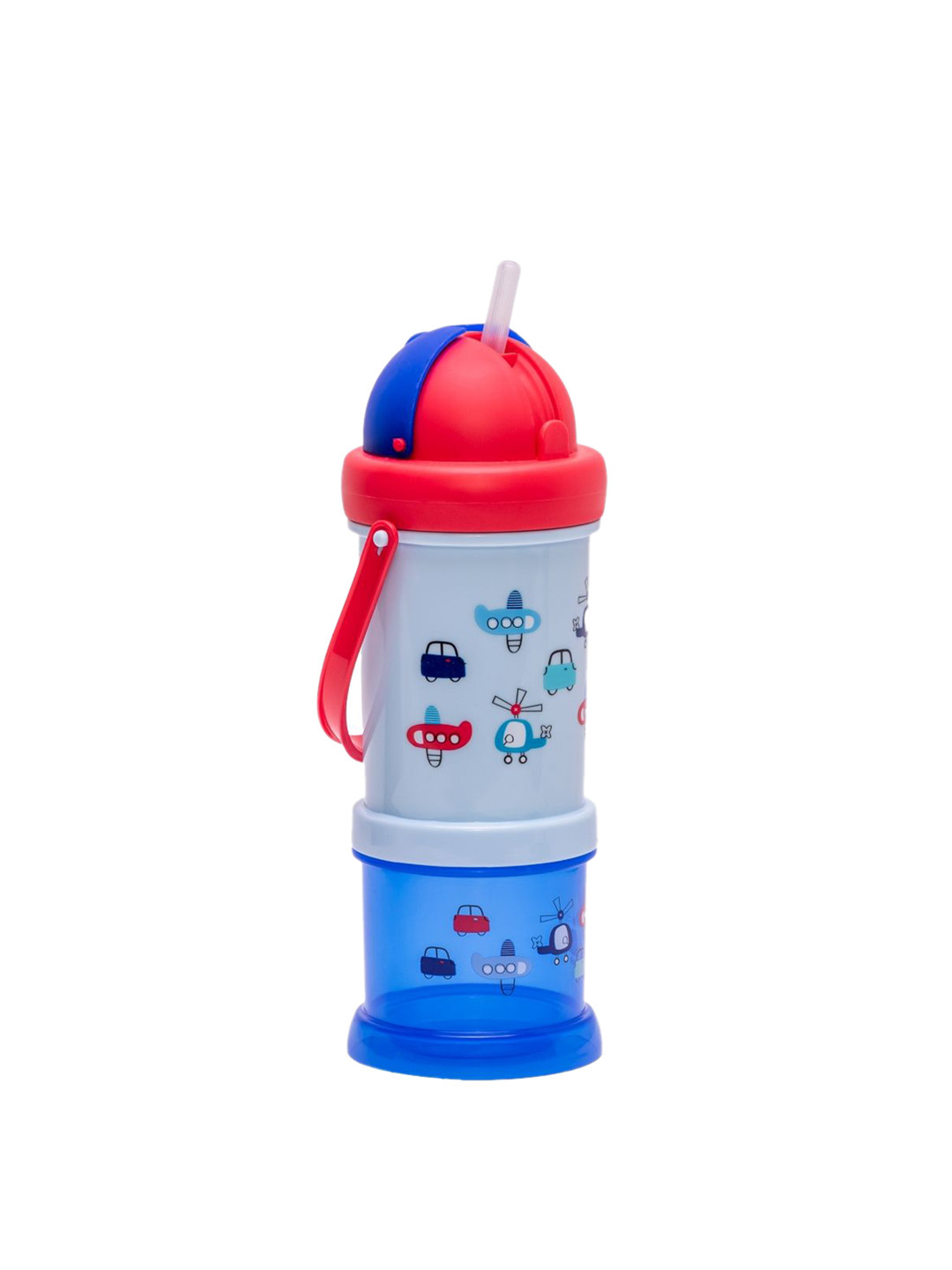 Adore The Sip 'n' Snack Bot 'n' Blue Conversational Plastic Spill Proof Sipper - 210ml