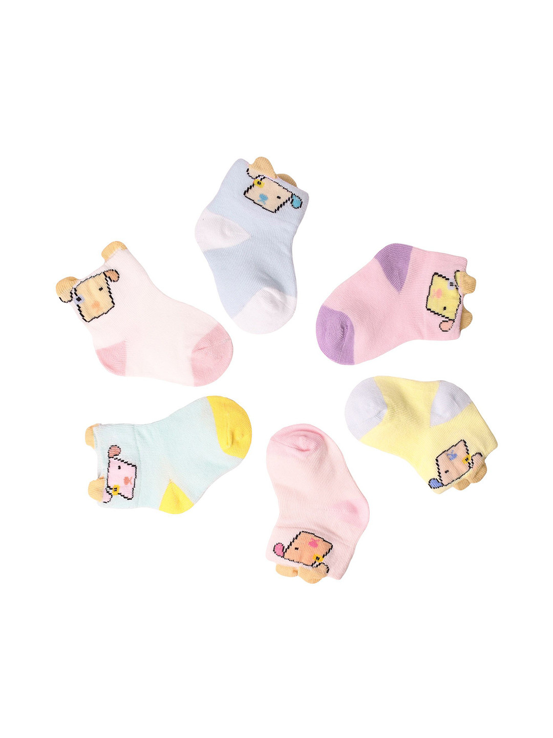 The Little Lookers Infants Pack Of 4 Patterned Skin Friendly Ankle Length Socks