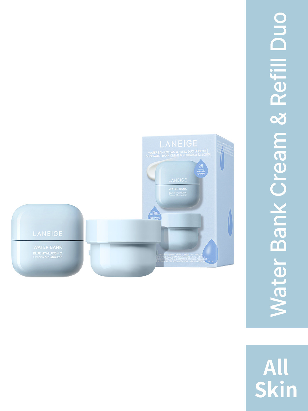 LANEIGE Water Bank Cream & Refill Duo with Blue Hyaluronic - 100 ml