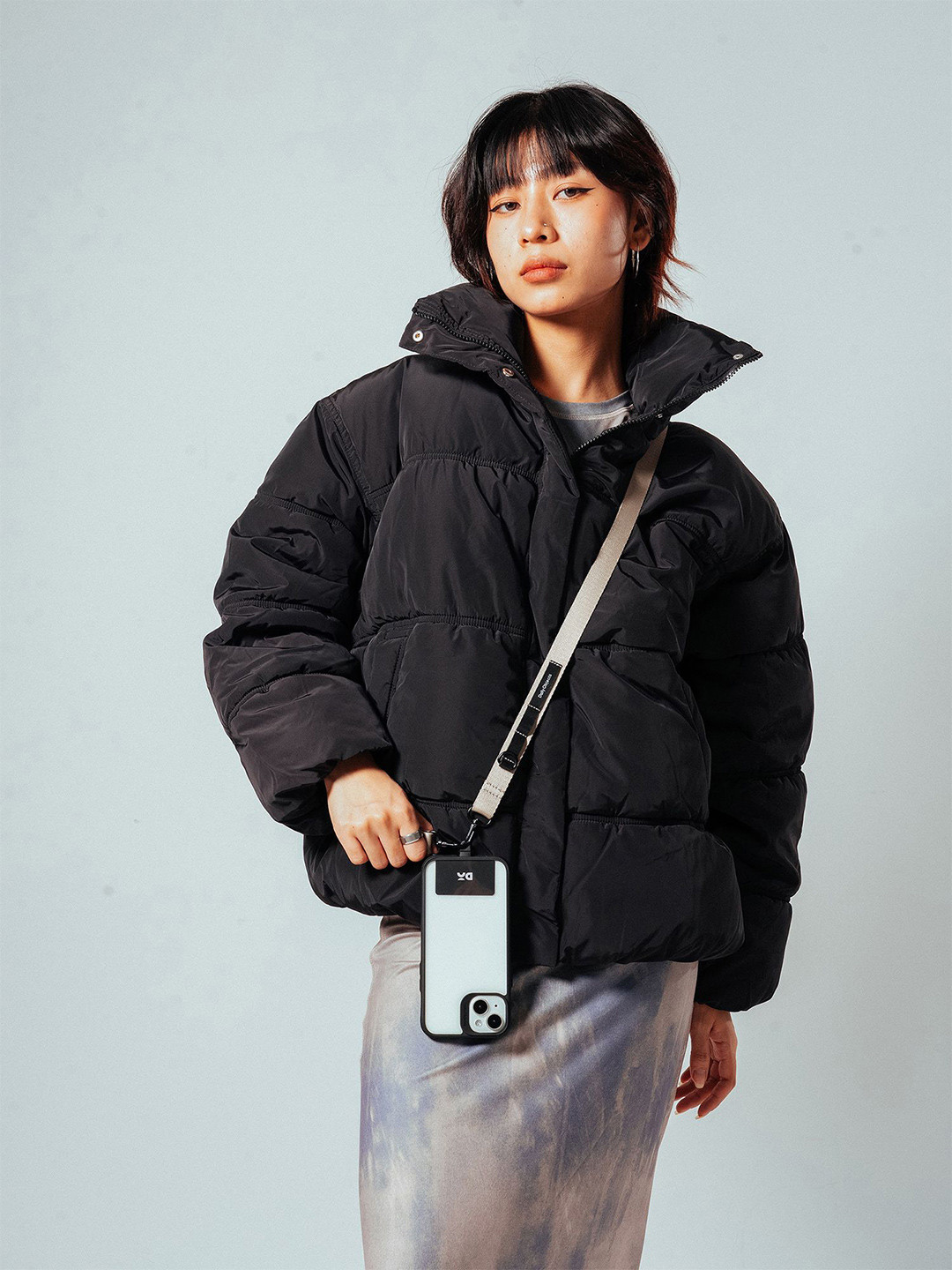 DailyObjects Grey Crossbody Utility Phone Lanyard - Strap Mobile Accessories