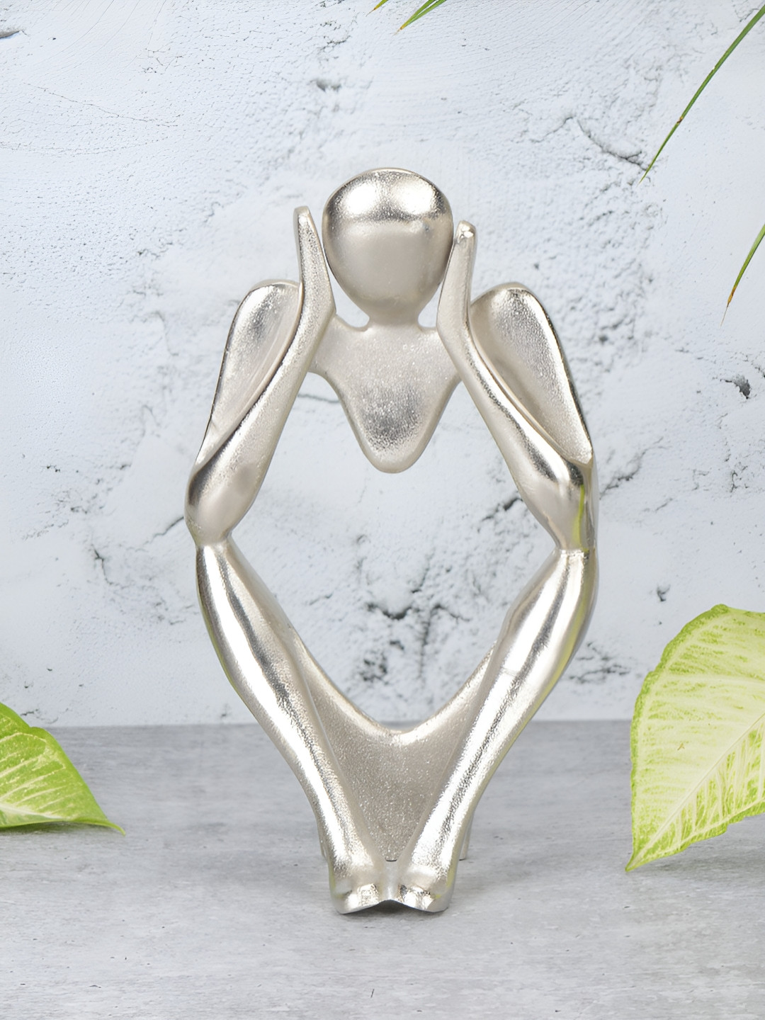 Maison Modern Manifold Presence Silver Metal Metallic Dining Room Medium Showpiece - 11 Inches