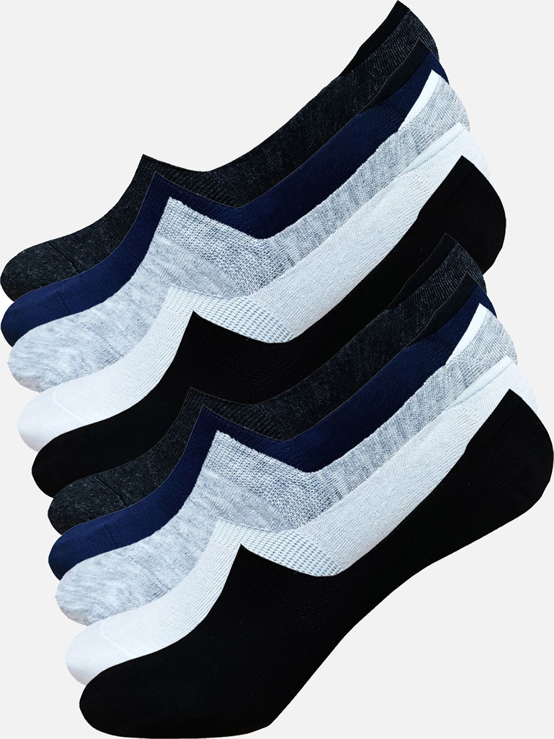 StyFun Unisex Pack Of 10 Anti-Slip Cotton Shoe Liners Socks