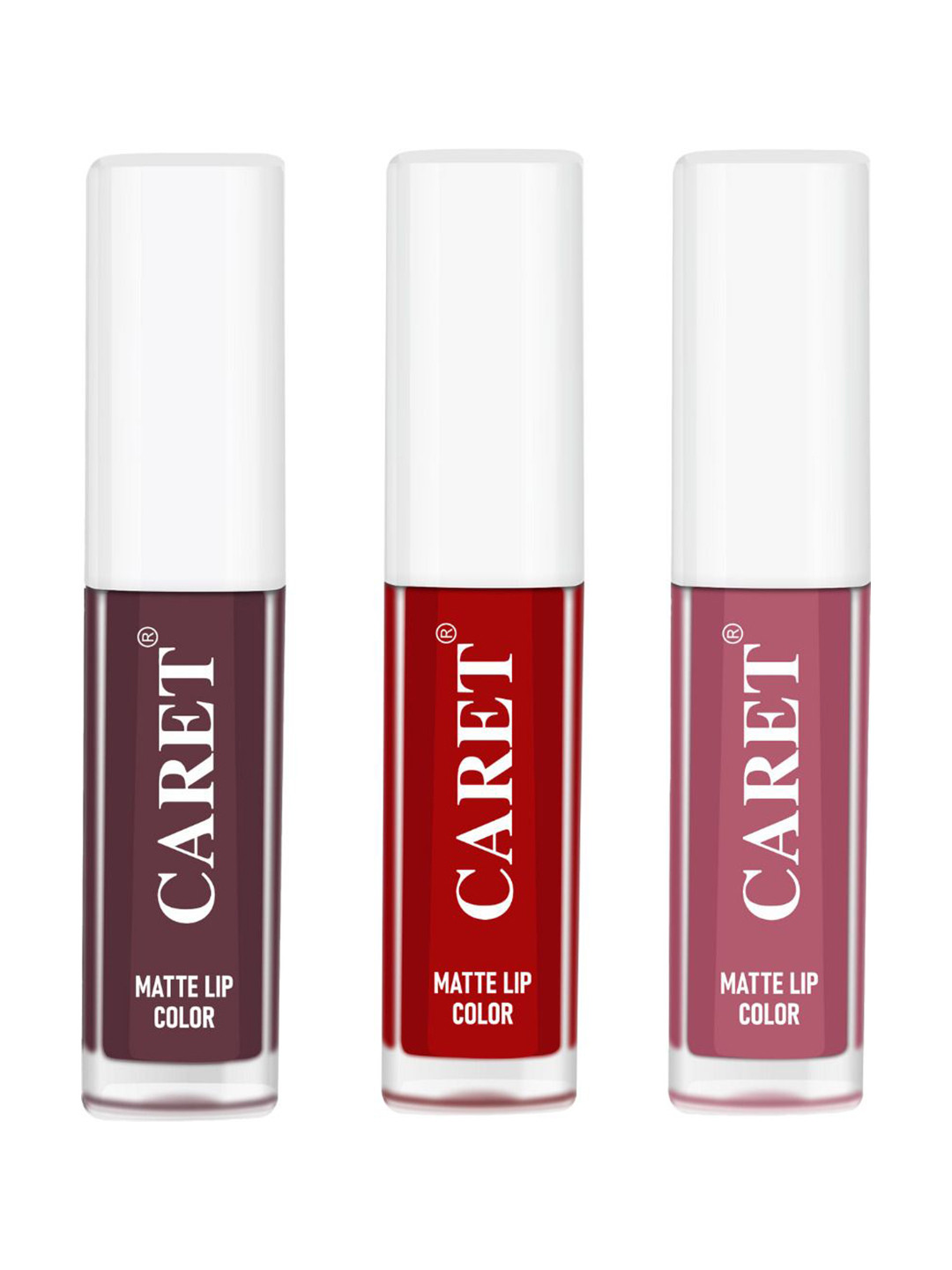 CARET ORGANIC Set Of 3 Super-Pigmented Liquid Matte Lipsticks - 6 ml - Shade 7-3-2