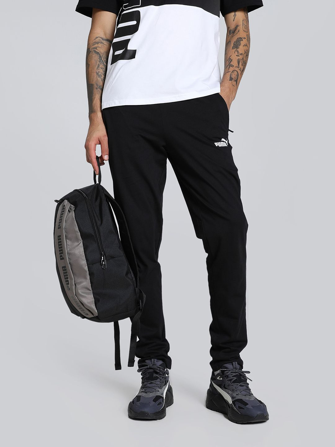 Puma Men Zippered Jersey Pants