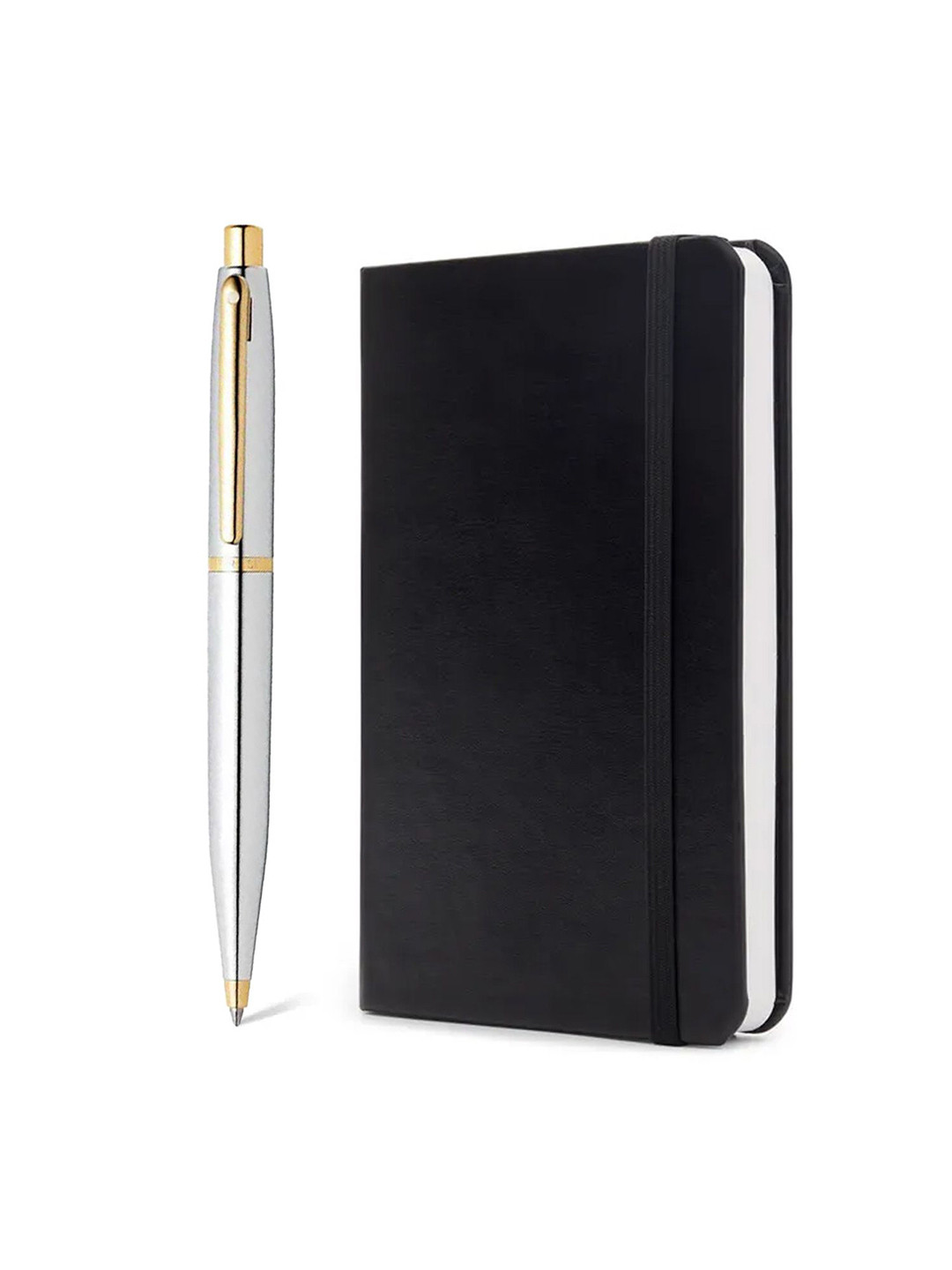 Sheaffer Chrome with Gold Trim G9422 Ballpoint Pen with Small Notebook Giftset