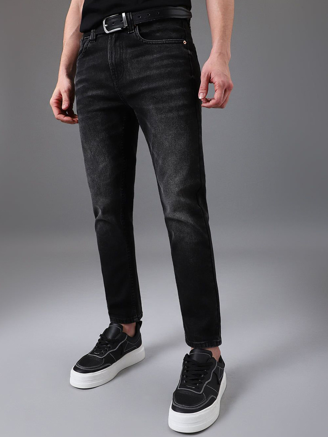 Banana Club Men Mid Fade Black Slim Fit Denim Jeans