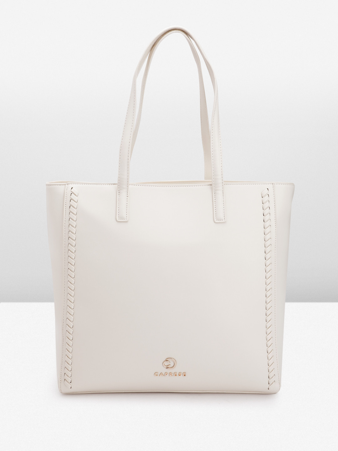 Caprese Ramani Women White Medium Tote Bag
