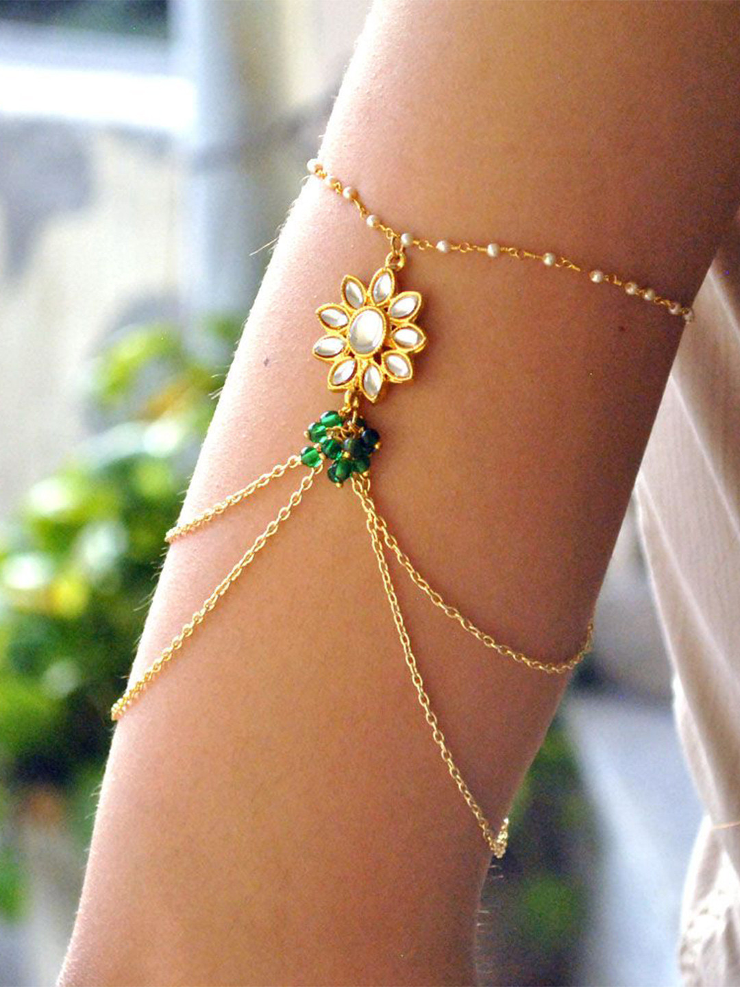 BeAbhika Women Gold-Plated Baaju Bandh Bracelet