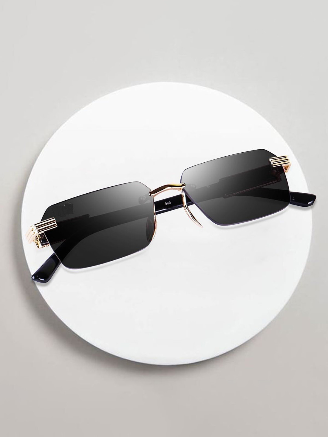 RICH CLUB Unisex Rectangle Sunglasses with UV Protected Lens Rimless Sunglass