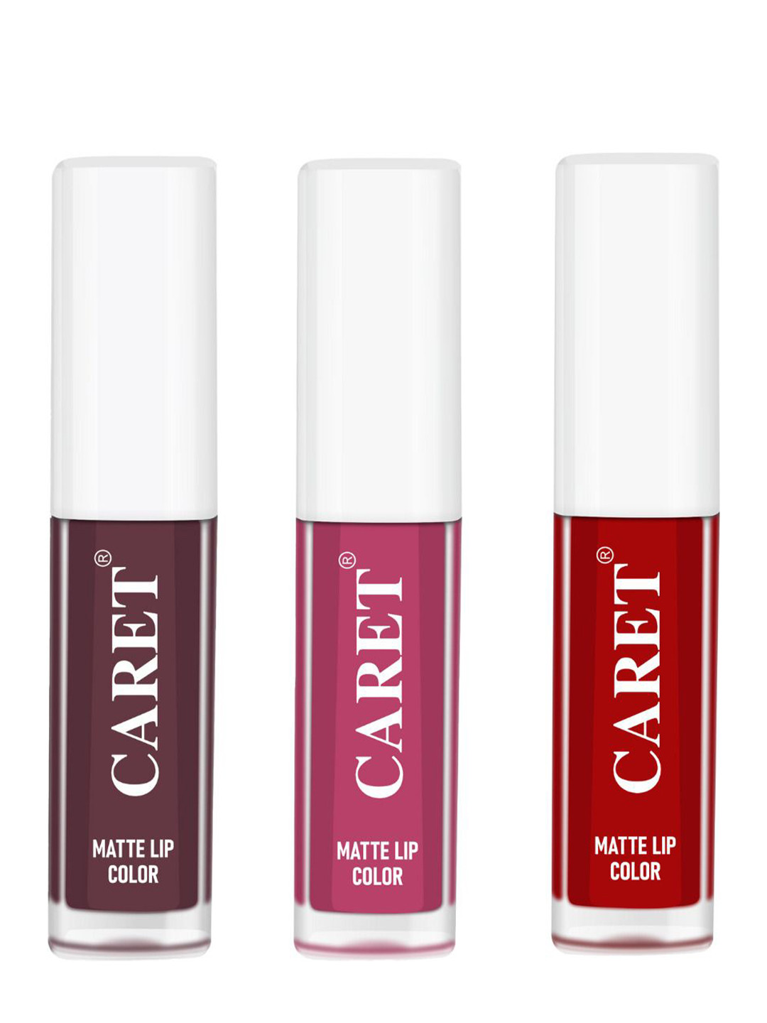 CARET ORGANIC Set Of 3 Super-Pigmented Liquid Matte Lipsticks - 6 ml - 7 - 8 - 3