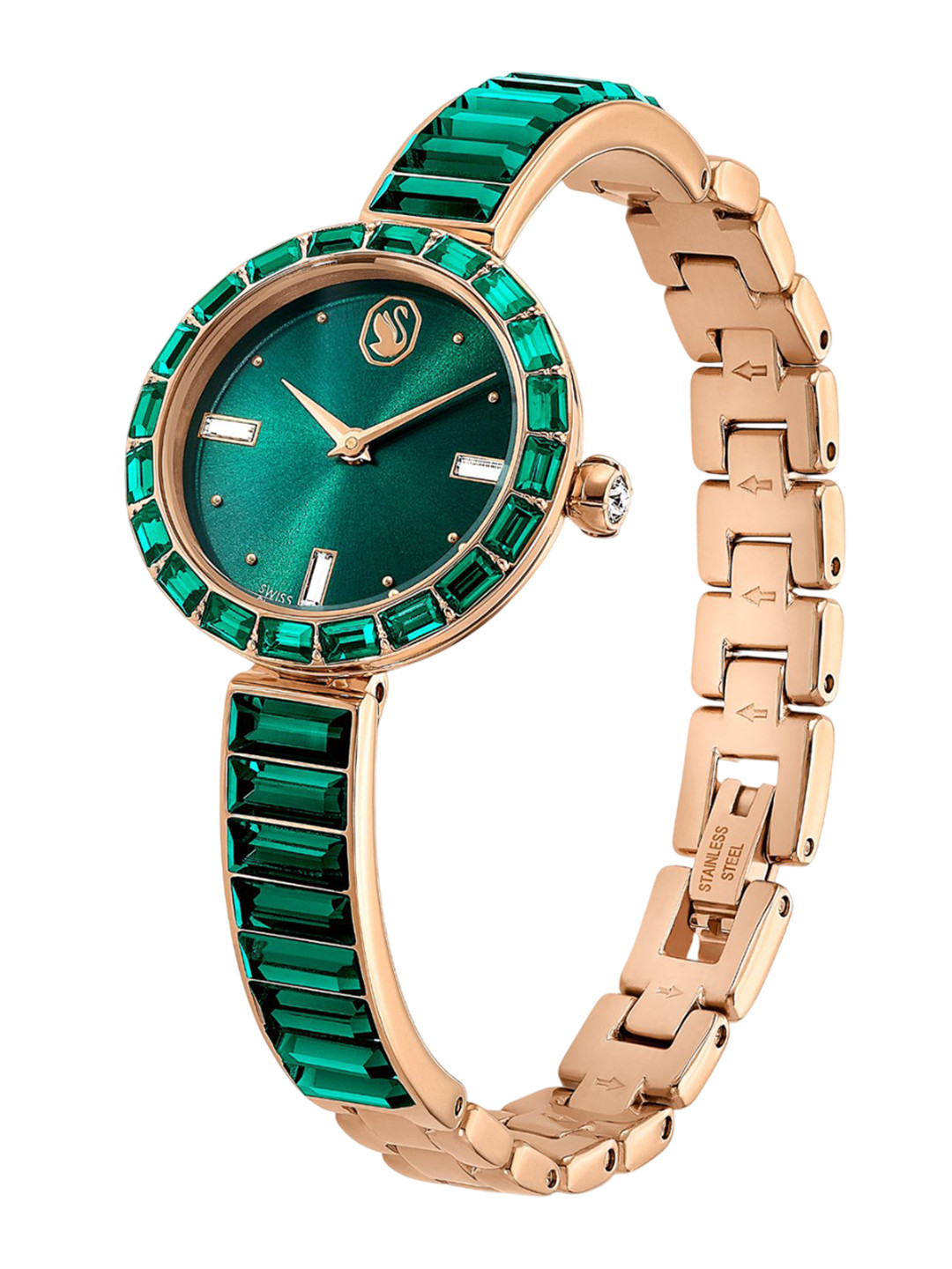 SWAROVSKI Women Analogue Watch MATRIX BANGLE:MB GRE/GRE/PCG