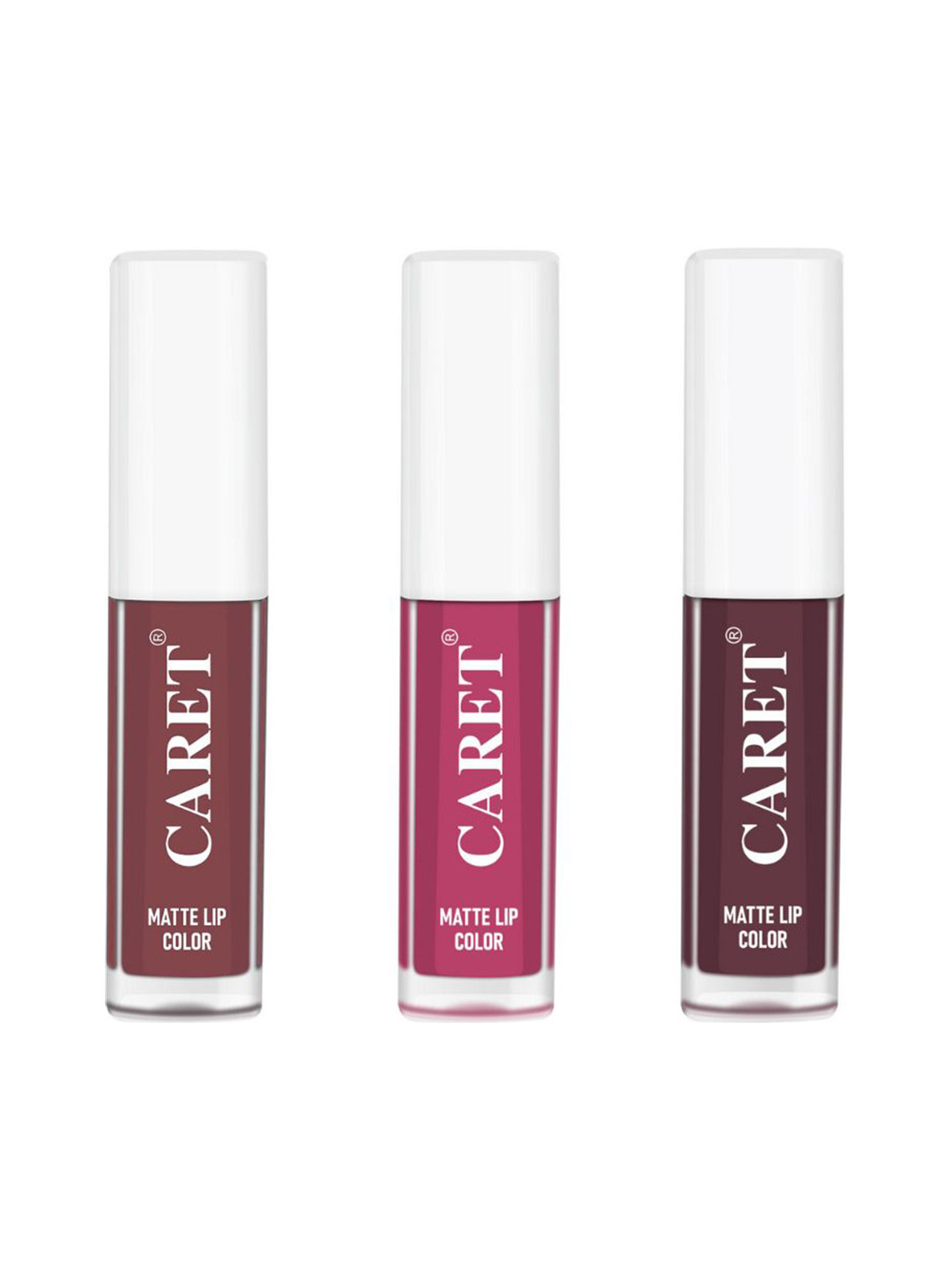 CARET ORGANIC Set Of 3 Super-Pigmented Liquid Matte Lipsticks - 6 ml - 1 - 8 - 7