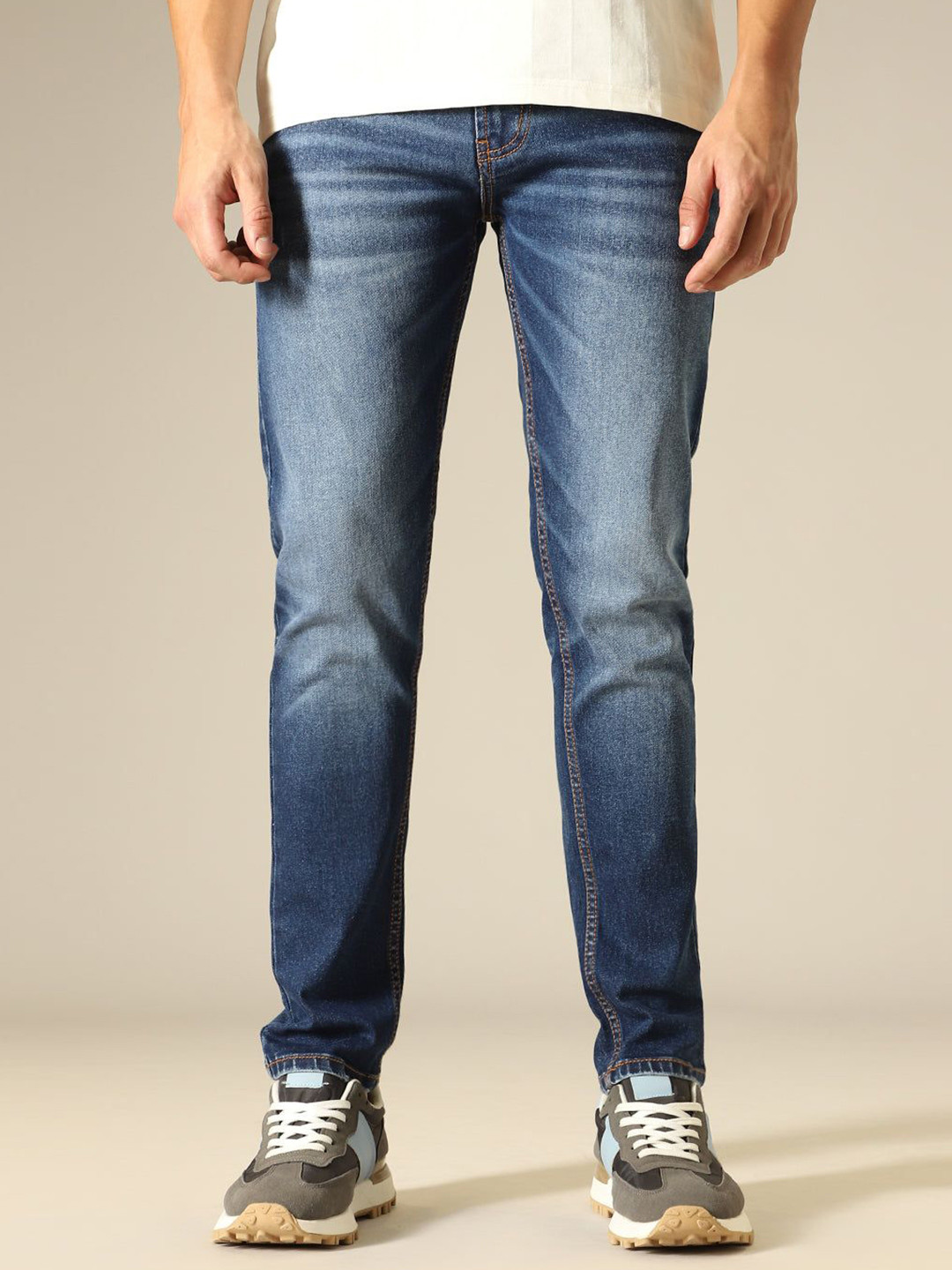 Banana Club Men Faded Ankle Slim Fit Jeans