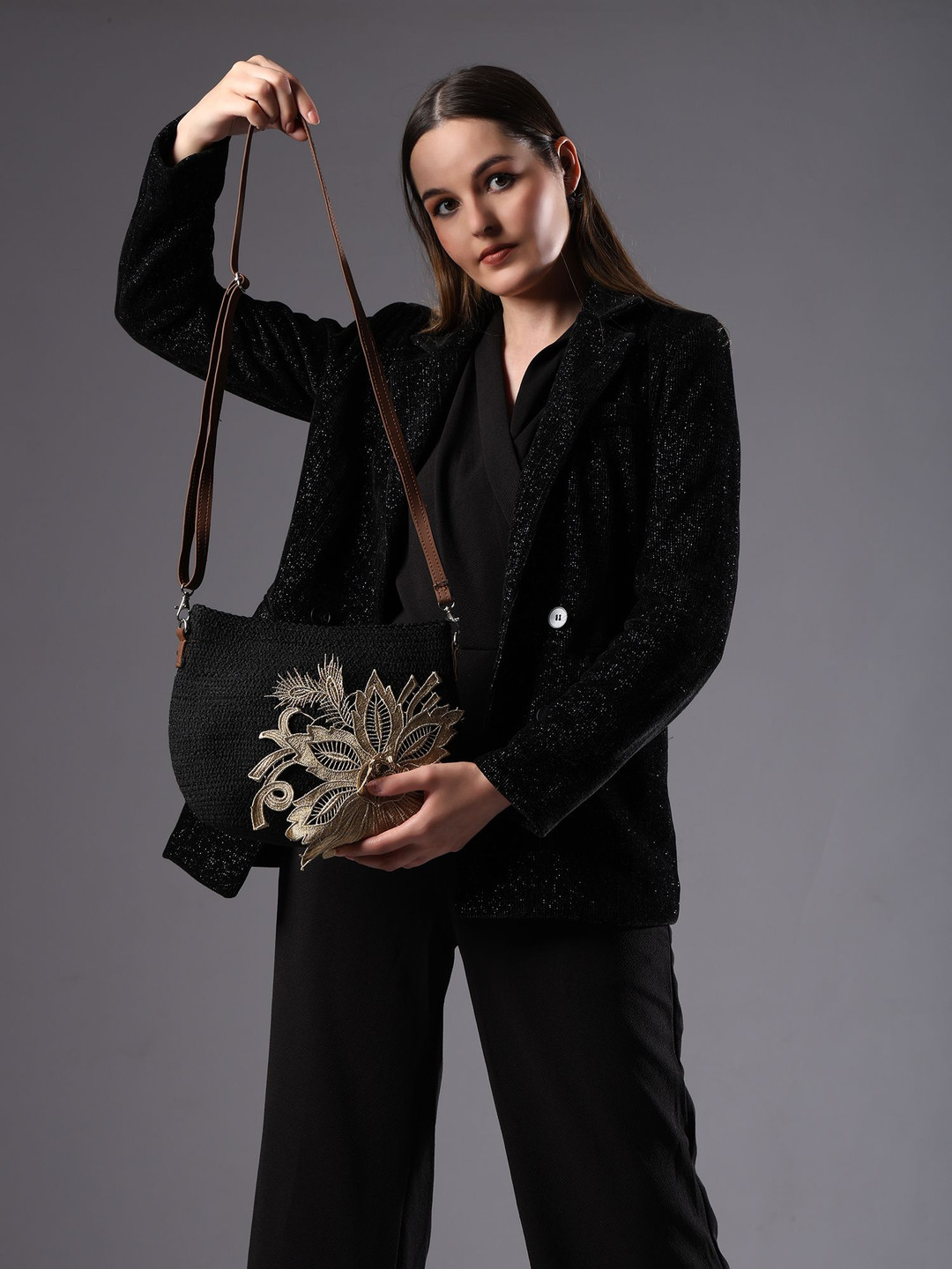 ENSAC Women juterope Floral Printed Crossbody Sling Bag