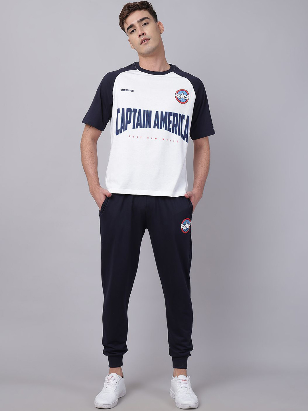 Free Authority Captain America Printed Round Neck Pure Cotton T-shirt And  Joggers