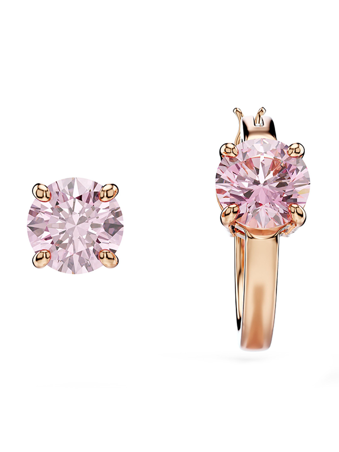 SWAROVSKI Connexus Rose Gold Plated Zircon Stone Studded Contemporary Shaped Studs