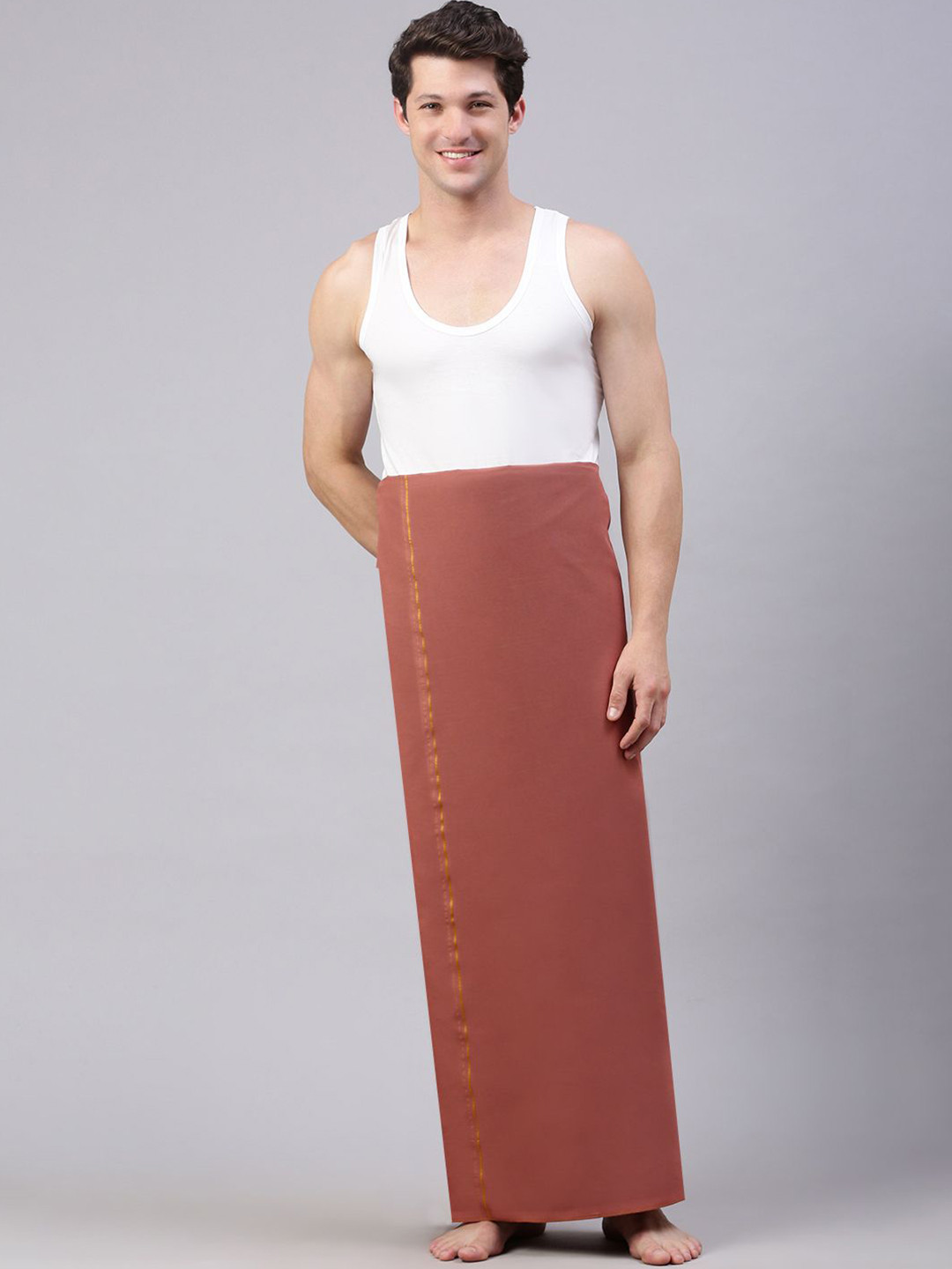 Alaya Men Solid Devotional Dhoti