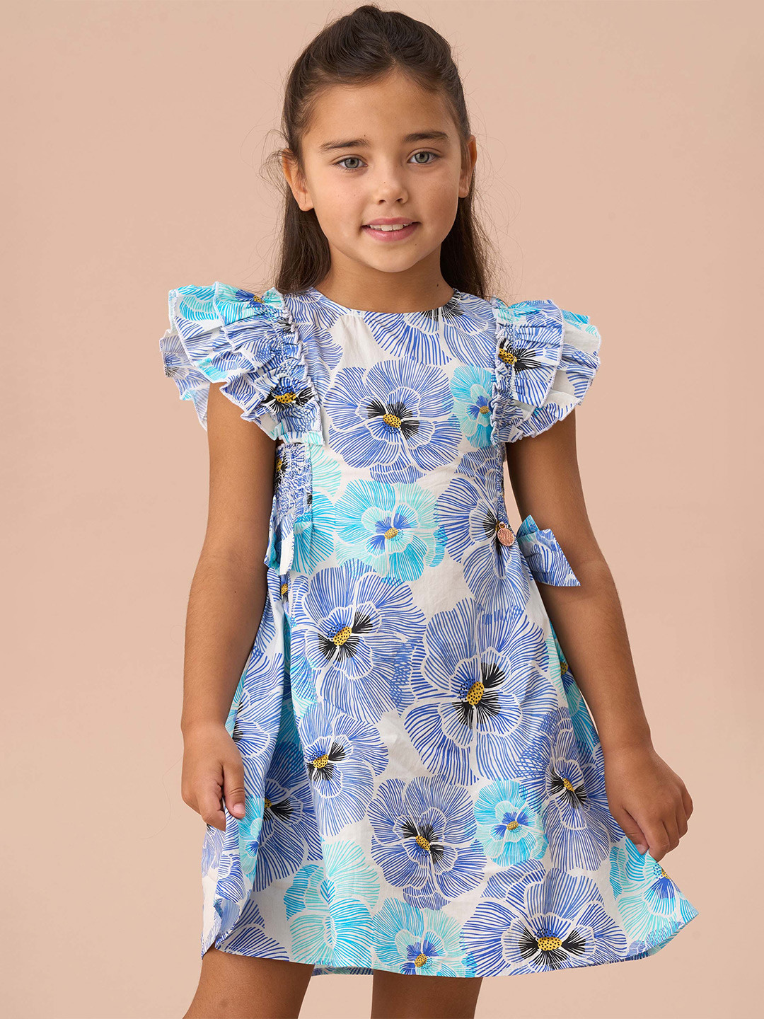 Angel & Rocket Alessandra Side Bow Shirred Panel Dress