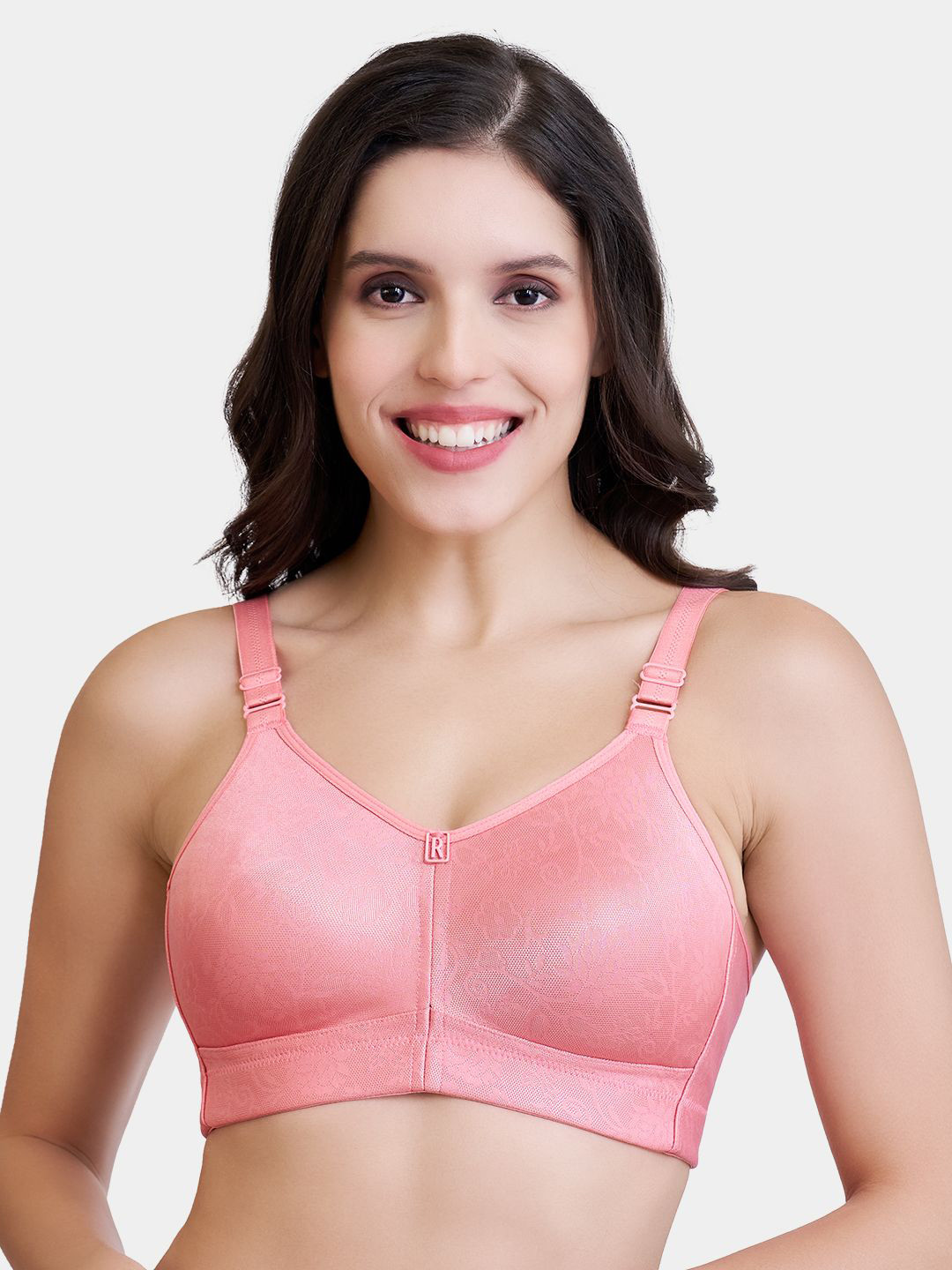 Trylo TrueFit Women  Front Jacquard Lace & Inside Interlock Fabric Full Coverage Bra